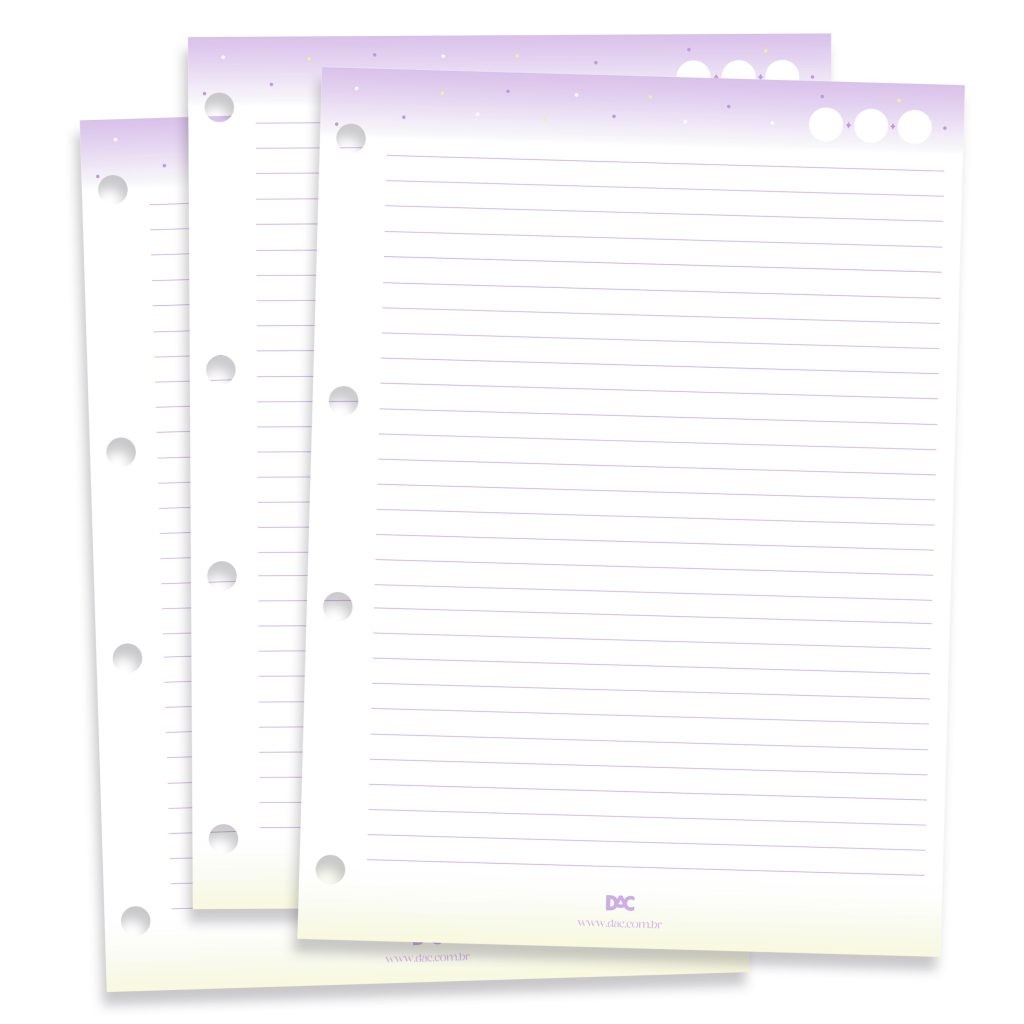 Refil De Folhas Para Fichário Universitário Rosa E Verde