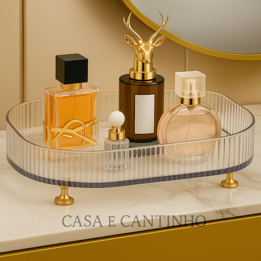 Organizador de Acrílico Caixa de Armazenamento Transparente Multiuso Decorativa Porta Treco Gaveta