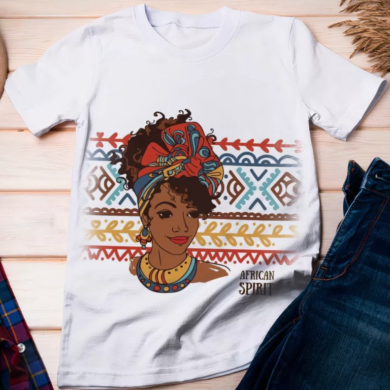 Camiseta Africana Mulher Turbante Afro7 – Di