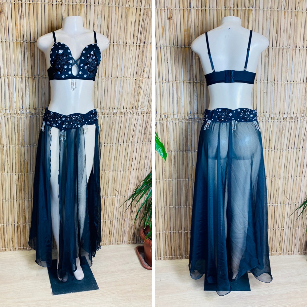 [Liquidação] Dança do Ventre Traje  Bordado Completo -Pronta Entrega – TPCL-611