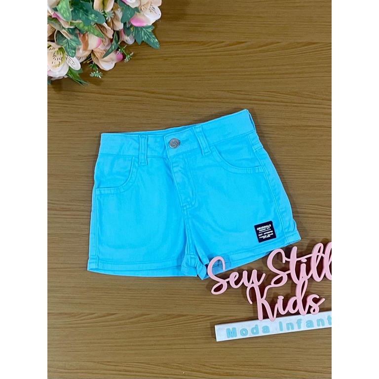 Shorts Infantil Catavento Verão Azul Claro