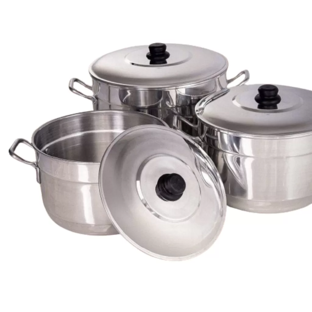 Jogo De Panelas 3 Caçarola Alumínio N 26 28 30 Kit 3 Peças Linha Hotel Restaurante Bares Escolas Fei