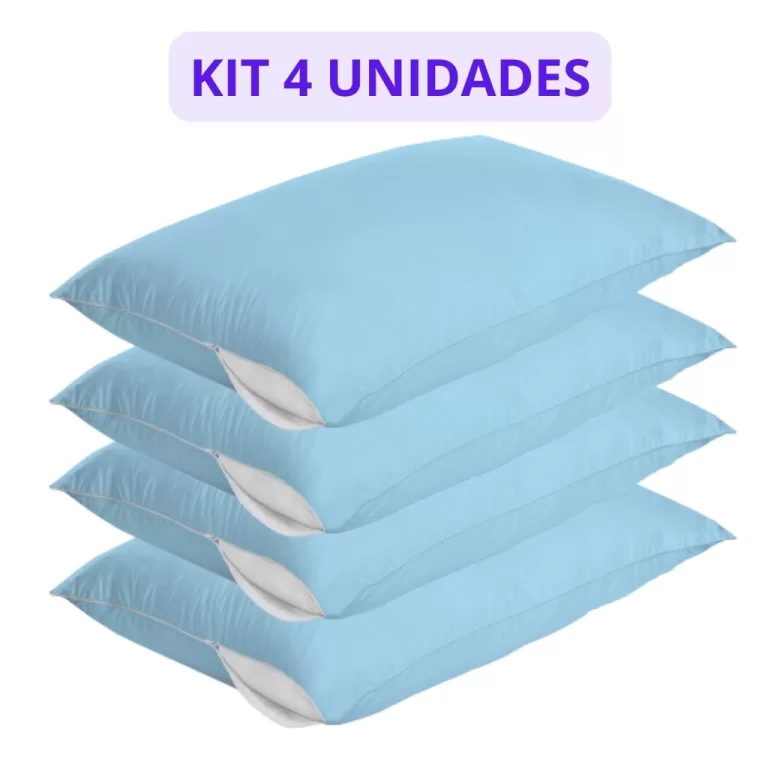 Kit 4 Capas Protetoras Fronha Travesseiro com Zipe