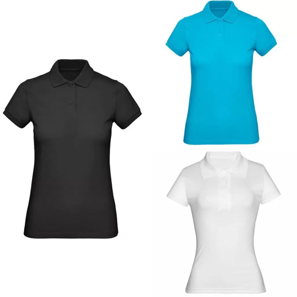 Kit 3 Camisas Polo Feminina Baby Look Piquet Poliéster