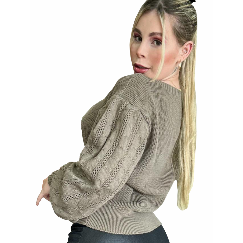 Casaco Tricô Blusa Suéter Inverno Quentinho Feminino Lindo