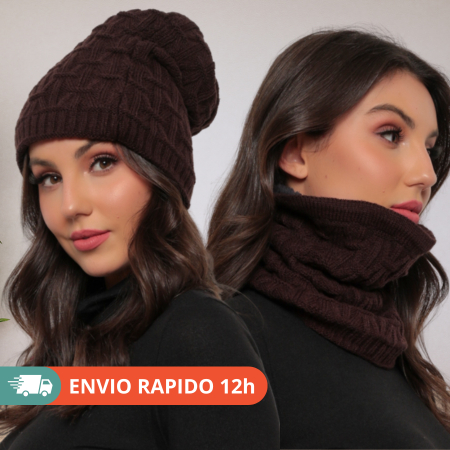Cachecol Que vira Touca Feminia Inverno gorro gola