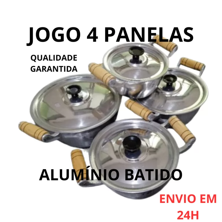 Jogo de Panelas Com 4 Caçarolas de Alumínio Gros