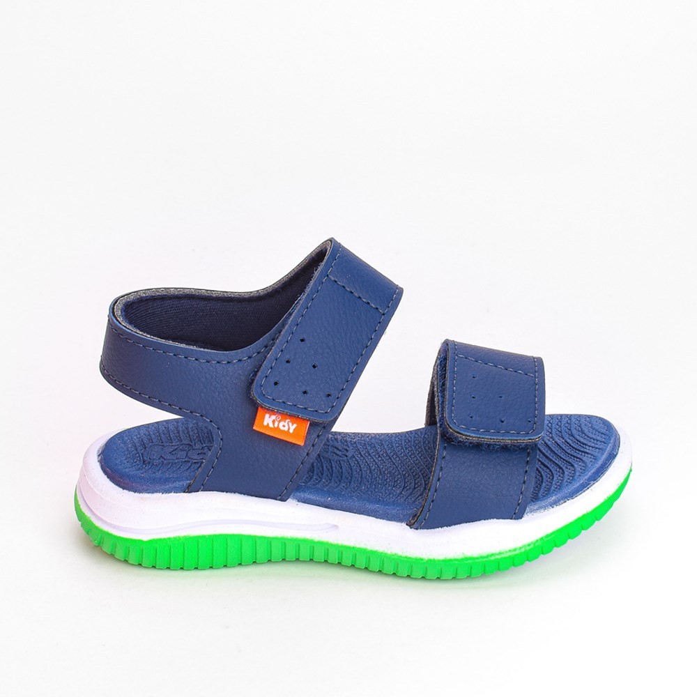 Sandália Infantil Masculina Papete Fly Baby Marinho Verde