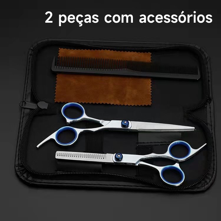 Kit 2 Tesouras Inoxidavel Cabelo Cabeleireiro Prof