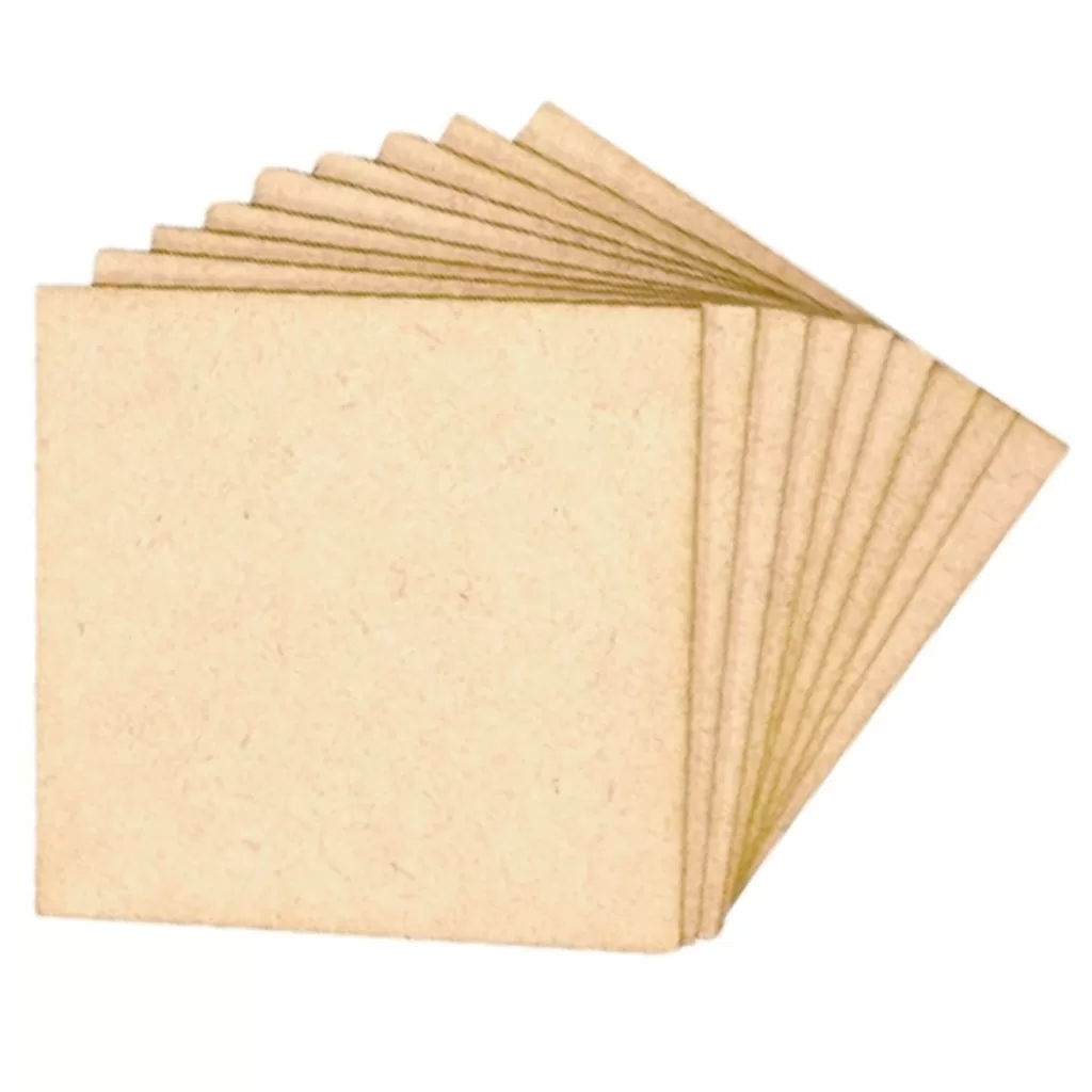 Kit 10 Unidades Chapa Placa Mdf Cru 6mm 15x15cm Artesanato