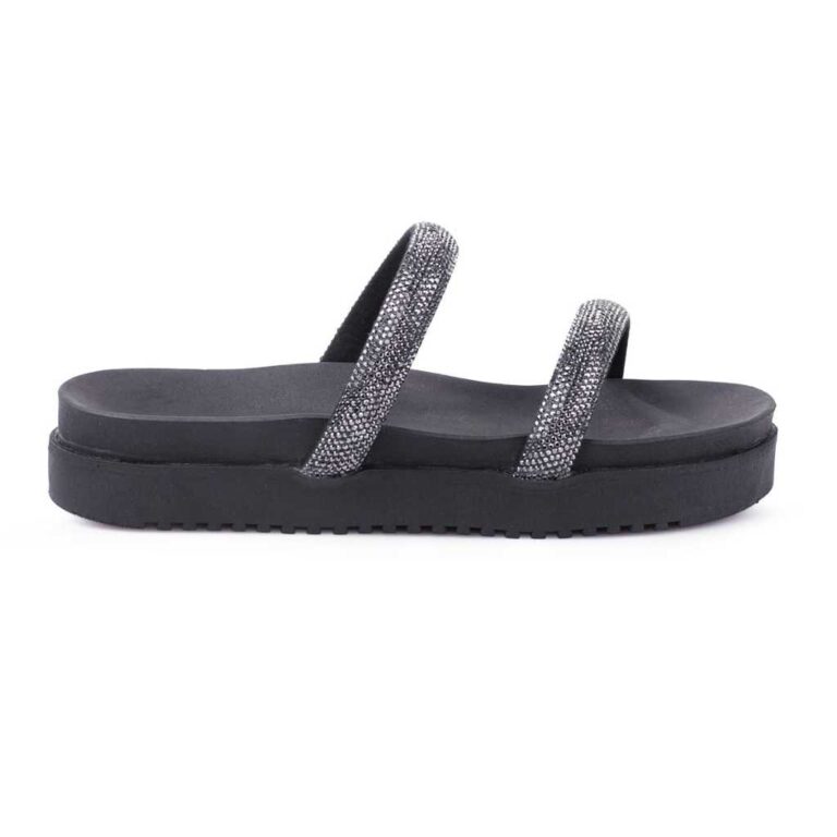 Sandalia Papete Birken 2 Tiras Brilho Feminina Chi