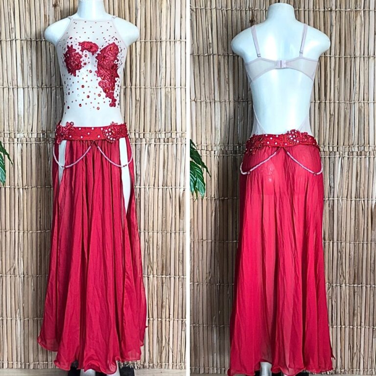 Dança do Ventre Traje Bordado Completo com Body &