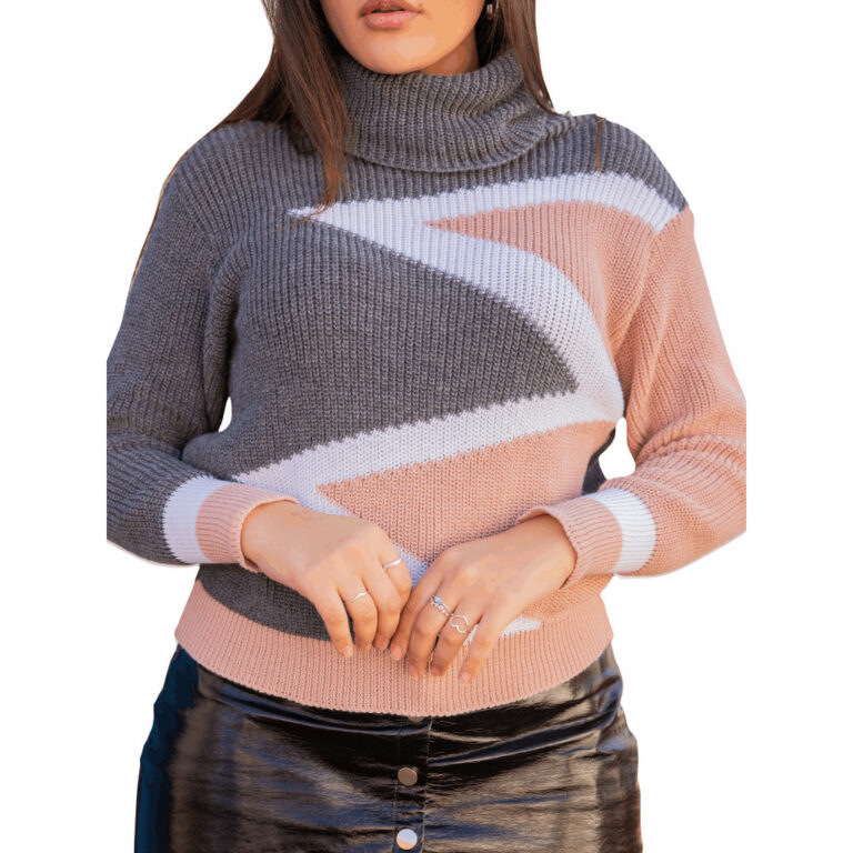 Trico Manga Longa Blusa Suéter Listado Feminino I