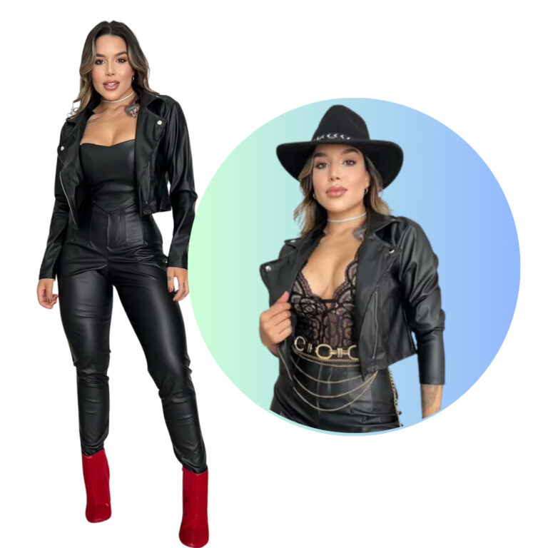 Blusa Jaqueta Couro Ecológico Feminina Jaqueta Co