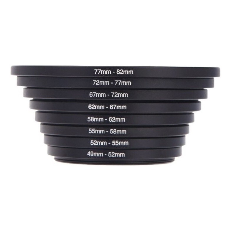 Kit 8 Anel Adaptador Step Up Filtro Lente 49mm-82mm  Alta qualidade PRONTA ENTREGA