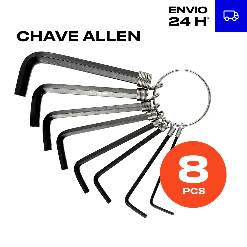 Jogo Chave Allen Argola, 8 Peças, 1,5 a 6 mm – Eda Excellent
