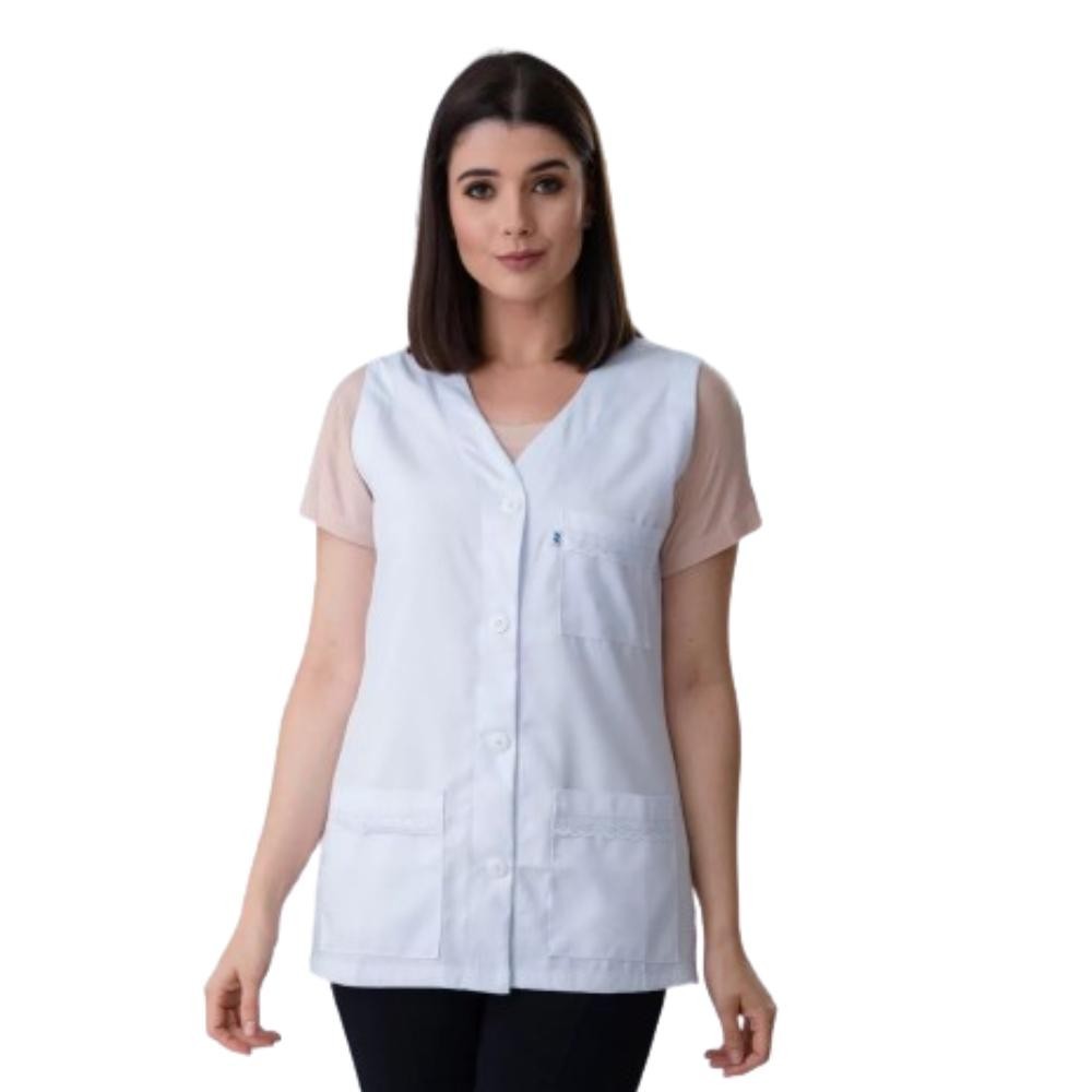 Jaleco Feminino Branco Cavado Com Lese – Namastê