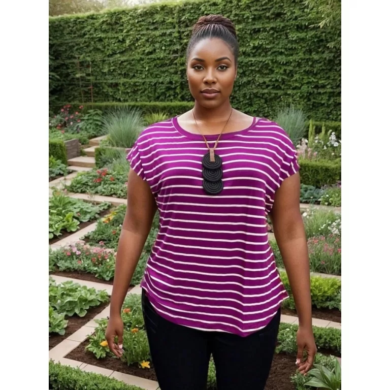 Blusinha Viscolycra LISTRADA Premium plus size 