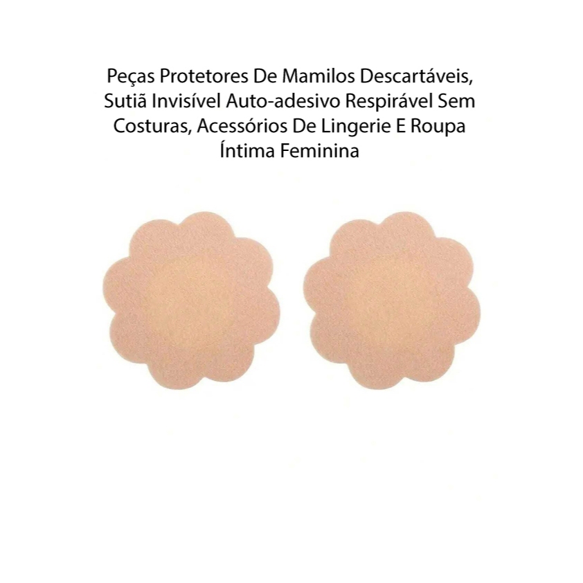 Peças Protetores De Mamilos Descartáveis, Sutiã Invisível Auto-adesivo Respirável Sem Costuras, Aces