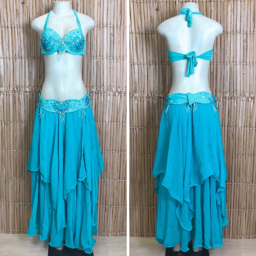 [Liquidação] Dança do Ventre Traje Bordado Completo – Pronta Entrega – TPCL-777