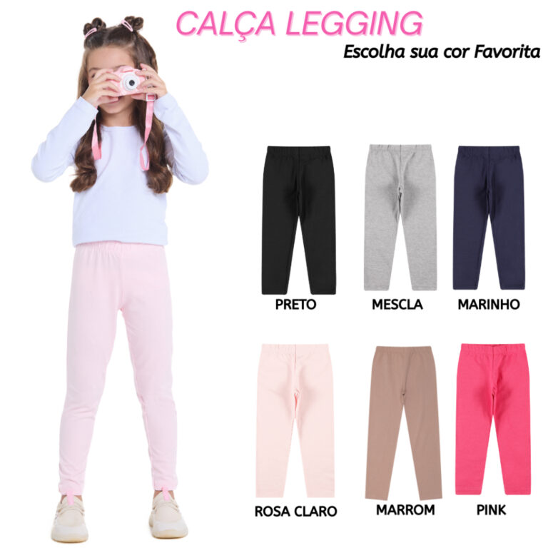 Calça Legging Cotton Infantil e Juvenil Menina  Q