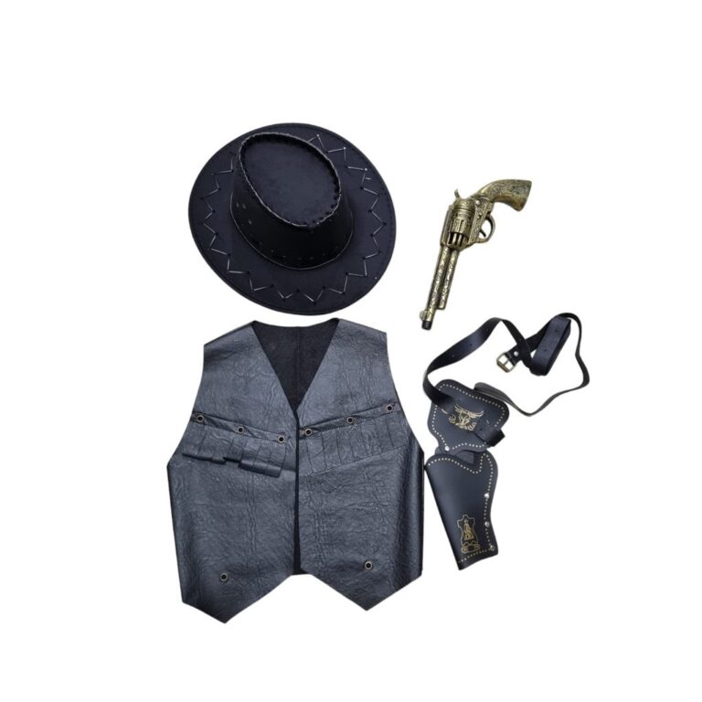 Kit Combo Country Chapéu + Colete + Mini Garrucha
