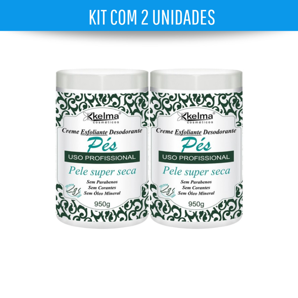 KIT COM 2 KELMA CREME ESFOLIANTE DESODORANTE PES 950G
