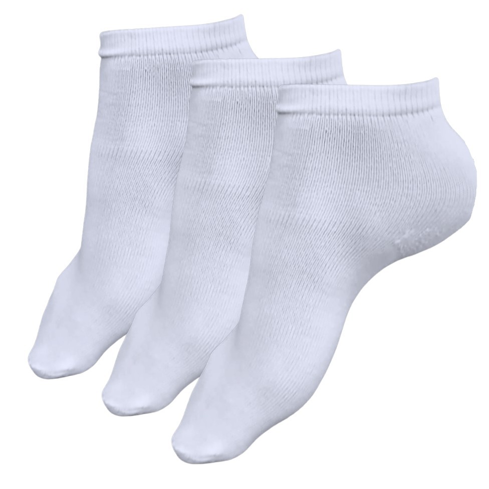 KIT 3 Meia Cano Curto Juvenil Branca Básica Neutra Confortável Dia a Dia Respirável 31a34