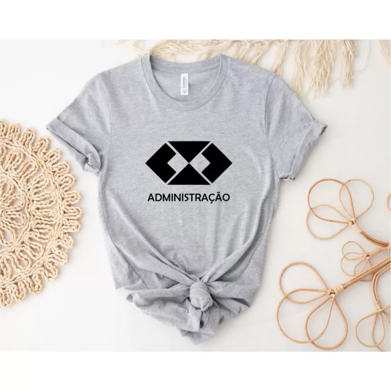 Blusa T-shirt Feminina Administração Cinza Mescl