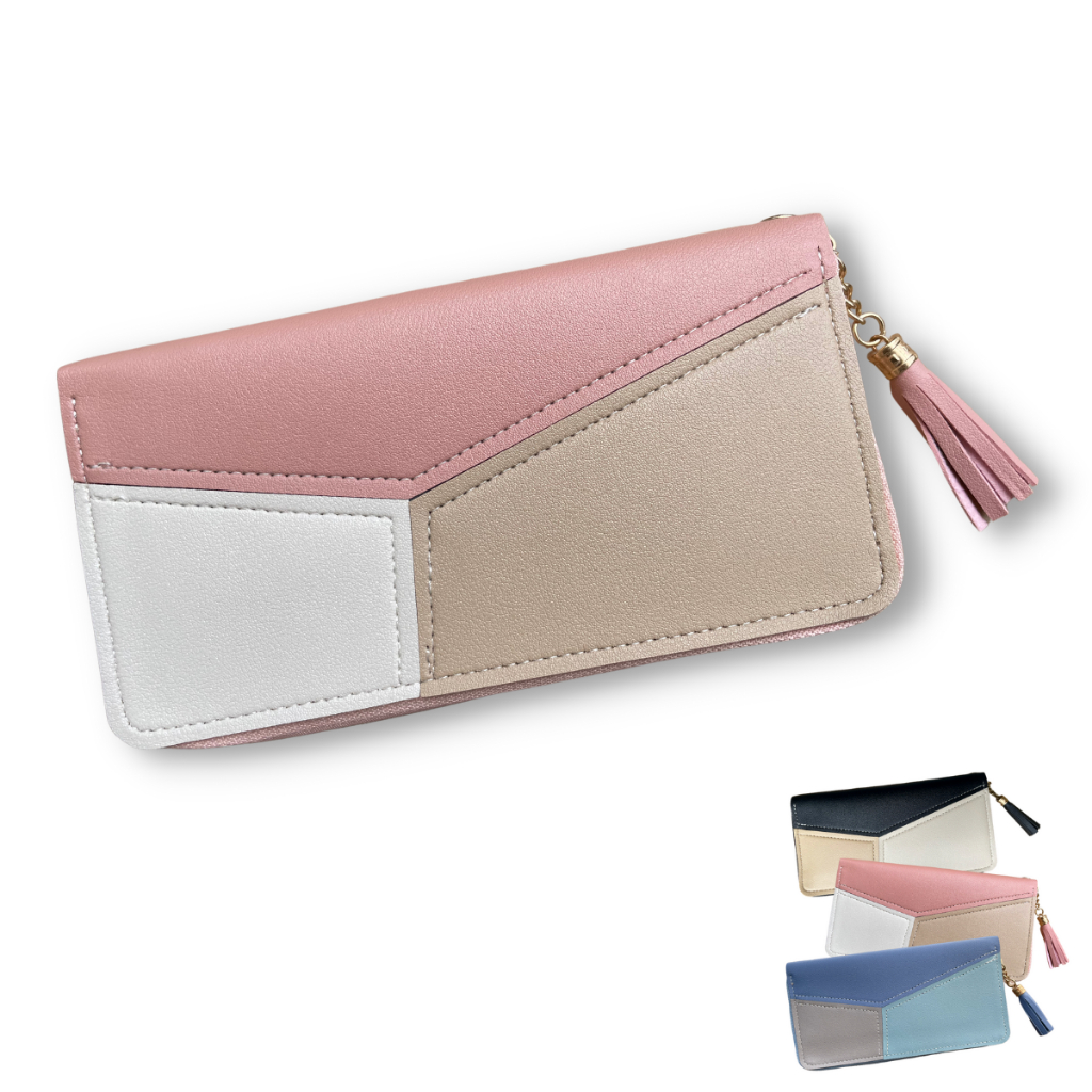 Carteira Feminina Grande De Couro Sintético Porta Cartão Cor