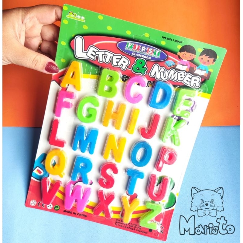 Kit Letrinhas Coloridas Magnéticas Mini Brinquedo Educativo Alfabeto e Números