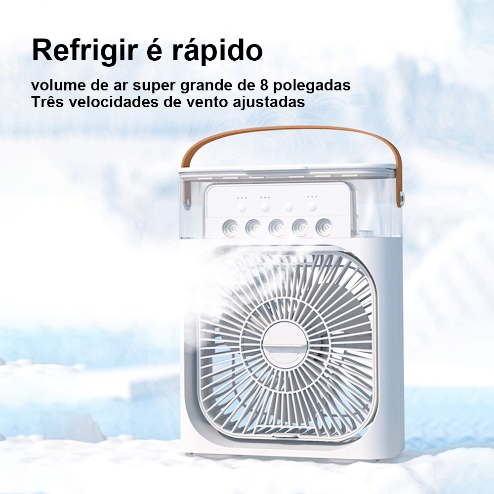 Refrigerador De Ar Ventilador Umidificador Portátil Com Led Reservatório De Água Led PROMOÇÃO
