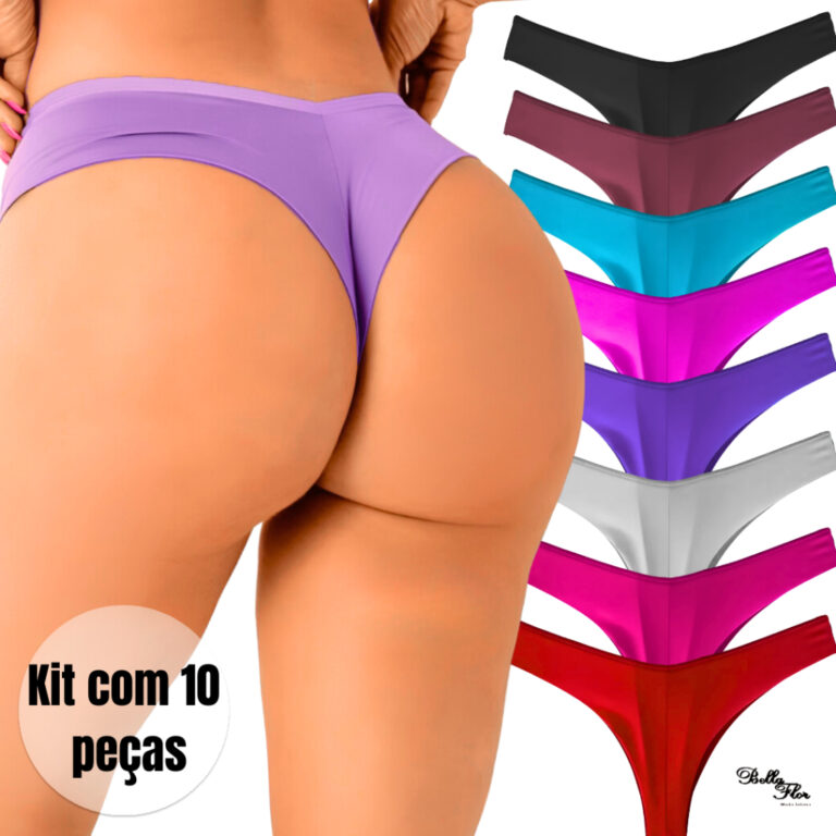 10 Calcinhas Fio Duplo Levanta Bumbum Fio Dental C