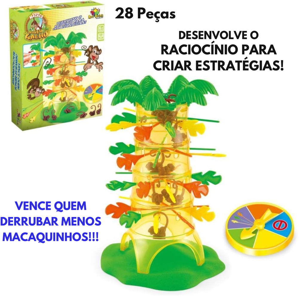 Brinquedo Divertido para Crianças cada macaco no seu galho brincadeira divertida Grande