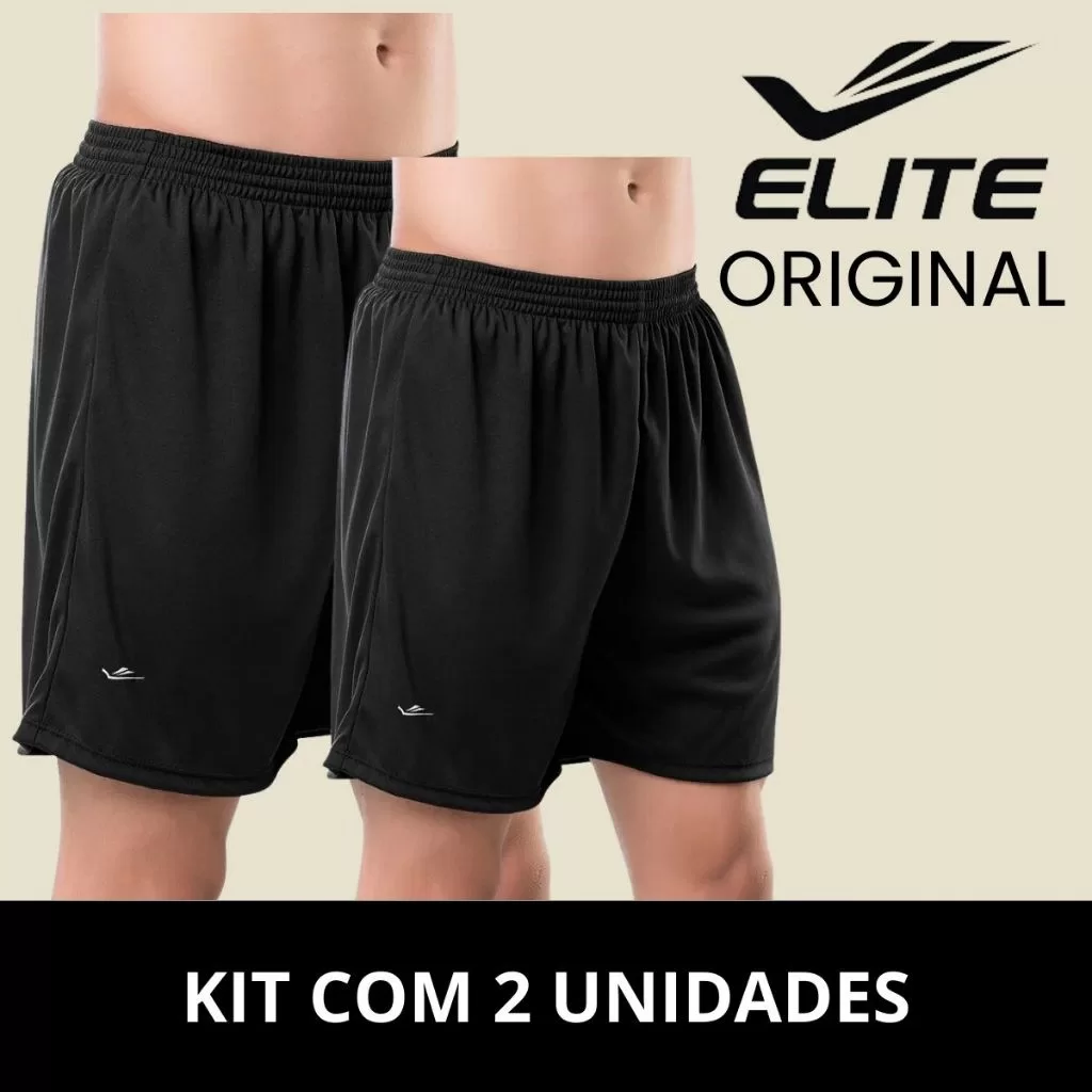 Calção Short Bermuda Futebol Masculina Academia Kit 2 Adulto Futebol Praia Esportes Elite Esportivo