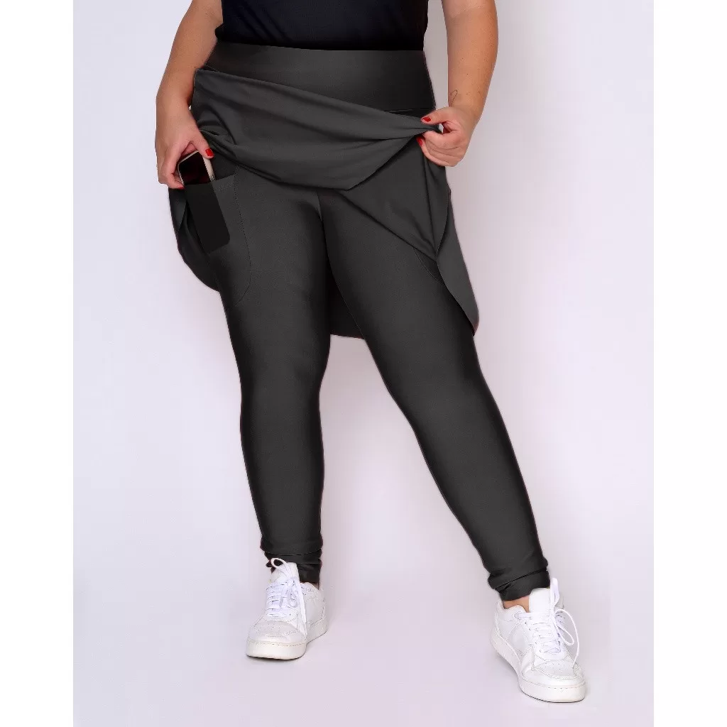 Calça Saia Plus Size Tecido Suplex  Roupa Moda Fitness Evangélica Para Academia