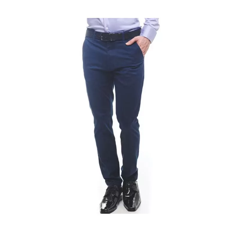 Calça Social Oxford Azul Marinho