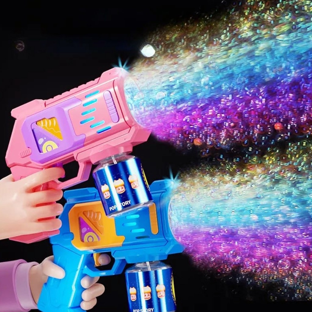 Brinquedo arminha de bolha de sabão colorido infantil – máquina de bolha de sabão