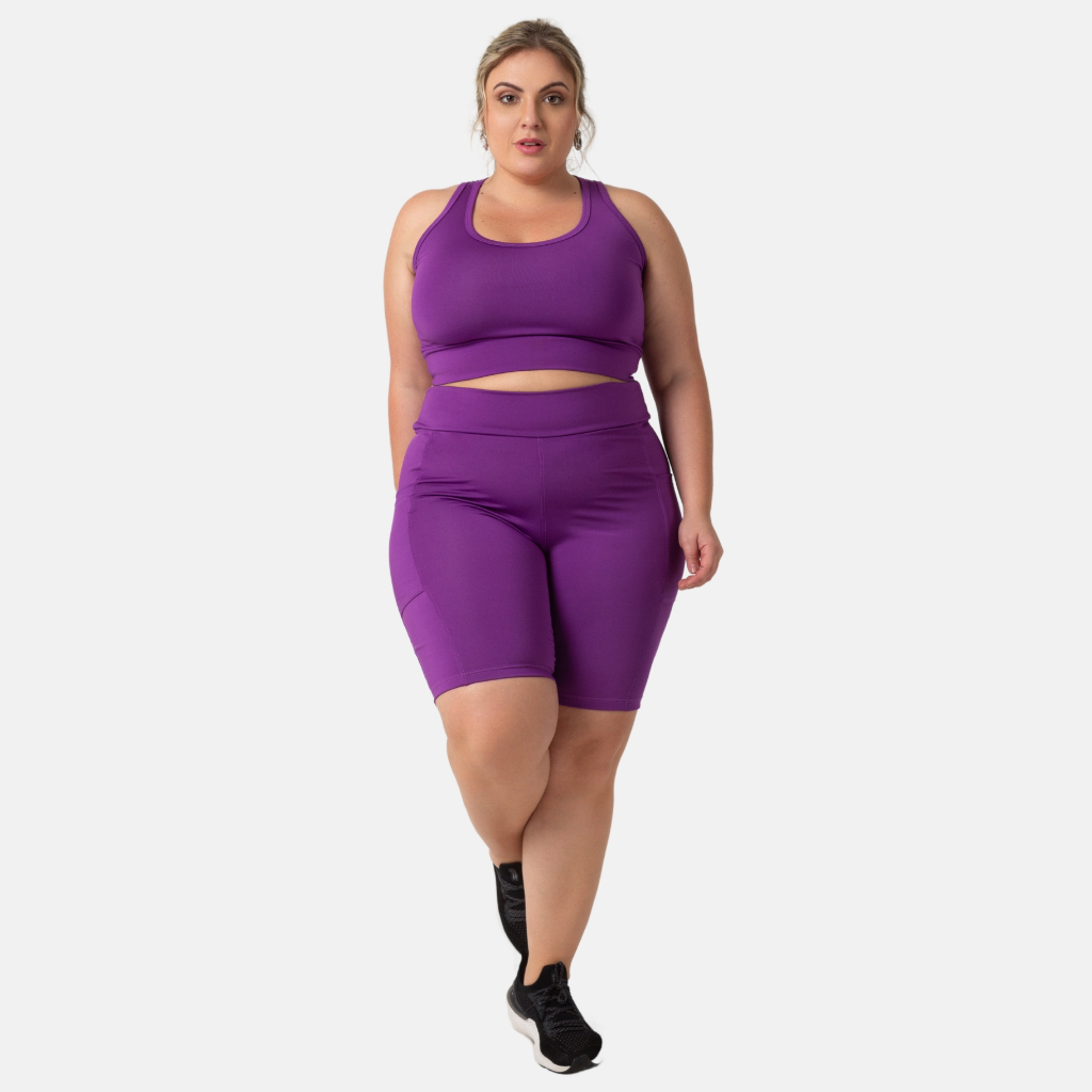 CONJUNTO FEMININO TOP E BERMUDA SUPLEX PLUS SIZE AO G4 103817-103749-C1
