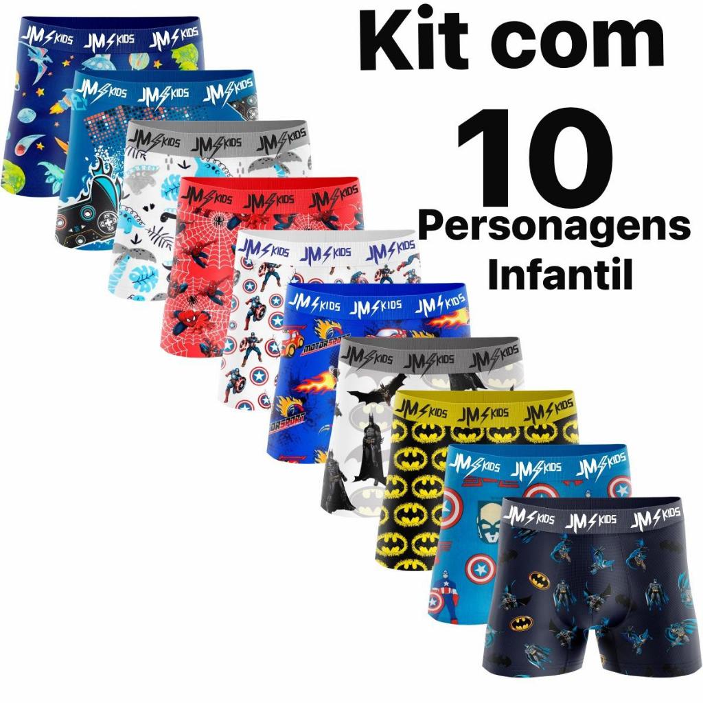 Kit Cueca Box Infantil Com Forro Em Algodão