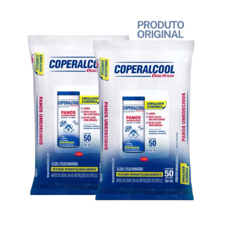 Kit 2x Refil Lenços Panos Umedecidos Álcool Cope