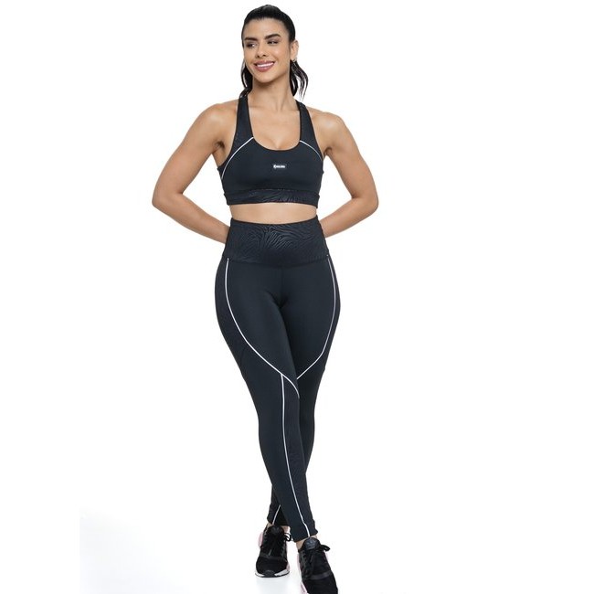 Conjunto de Academia Texturizado Action Preto