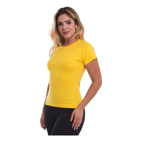 Kit 3 Camisetas Baby Look Lisa Feminina 100% Algod