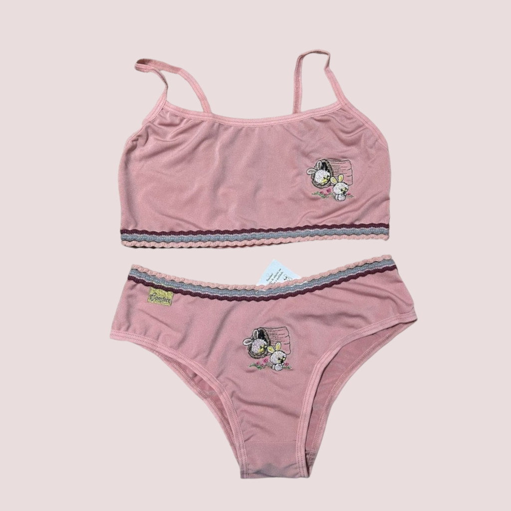 Conjunto Infantil Estampado Bordado Com Elástico Confortável Criança Menina Moça Barato Respirável