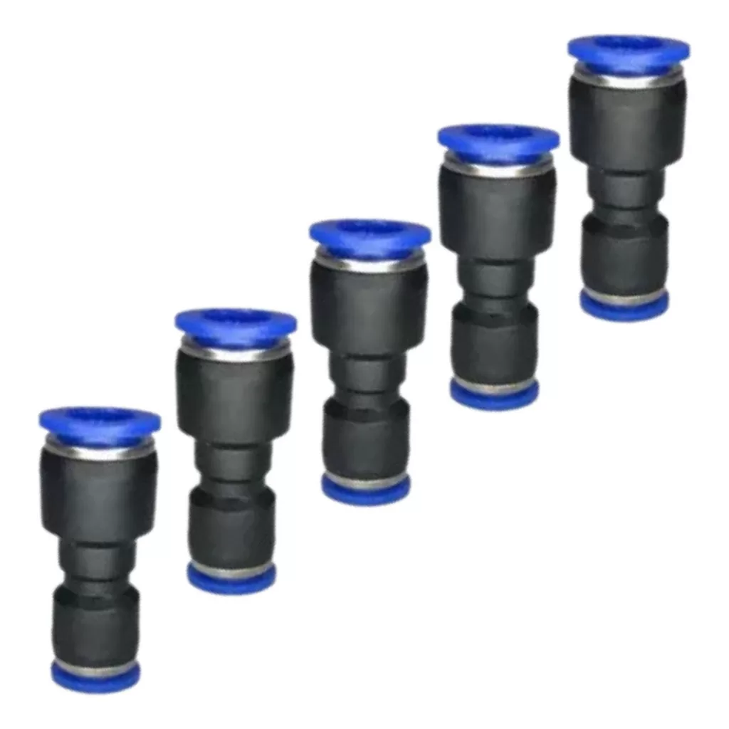 5 Conexão Pneumática Reta Emenda União C/ Redução 12 X 8mm