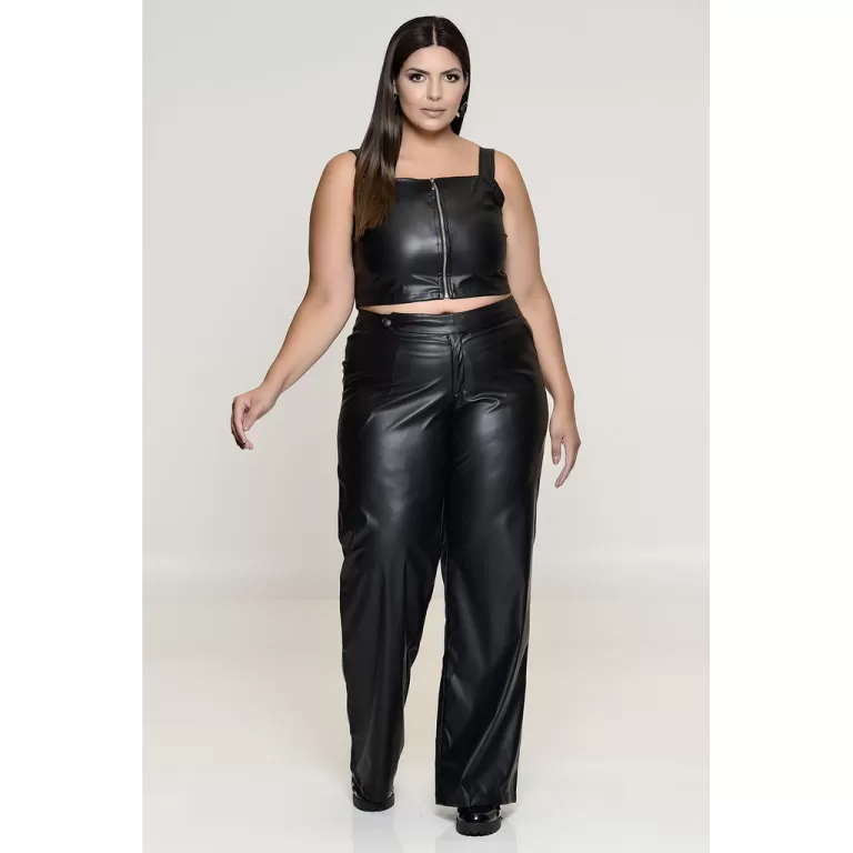 Cropped Plus Size EM PU