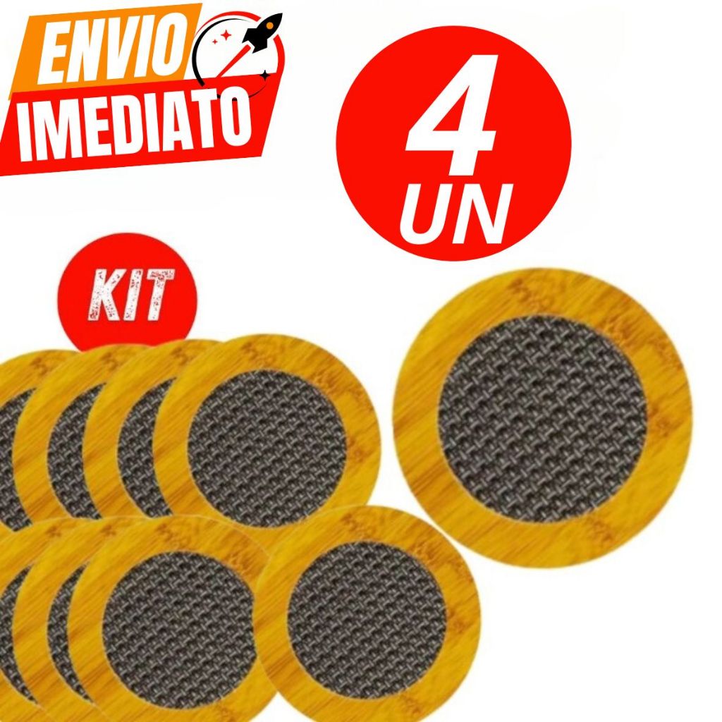 Kit  4  ou 6 Descanso Redondo para Panelas Quentes Até 180° Bambu Premium 16 X 16Cm Casa Cozinha Jan
