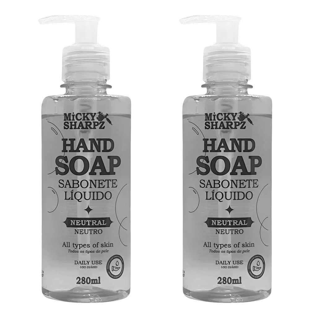 Kit 2 Sabonete Tattoo Hand Soap – Micky Sharpz – 280ml – durante e pós tatuagem