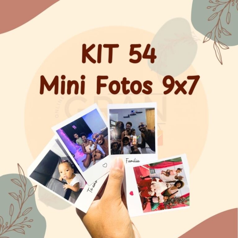 Kit 54 Mini fotos 9×7- Com imã/Sem imã e Co