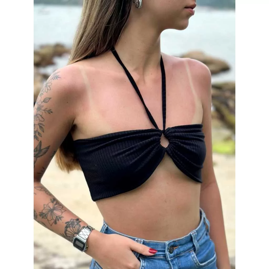 Cropped top multi amarração 9 em 1